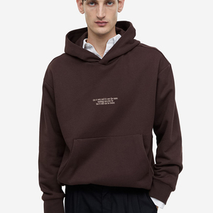 Sudadera con capucha negra con estampado de abullonado de material de algodón puro con y sin diamantes de imitación para hombre - Product Image 1