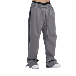 Venta al por mayor pantalones de chándal holgados de moda 100% algodón estilo casual con patrón recto de cintura media mejor precio pantalones de chándal holgados - Product Image 6