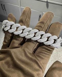 Bracelet en argent sterling 925 avec moissanite VVS, 18 mm, 8 pouces, plaqué or blanc - Product Image 5