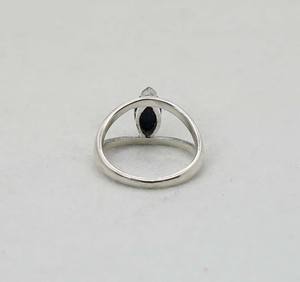 925 plata esterlina sólida mes de septiembre piedra natal lapislázuli con ajuste de bisel forma de marquesa anillo de ojo - Product Image 1