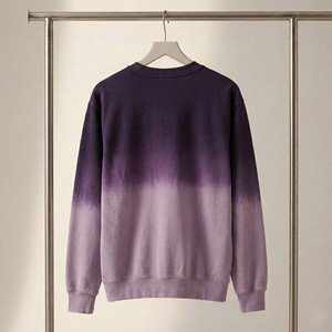 Sudadera de Mujer con Efecto Degradado Morado Lila, Estilo Vintage, Cuello Redondo, Lavado Especial, para Otoño e Invierno - Product Image 2