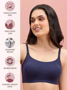 Soutien-gorge rembourré de couleur bleu marine 100% coton sur mesure meilleur prix d'usine Bangladesh - Product Image 2