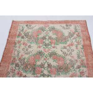Tapis turc à accents persans 3,7x6,46 pi (113x197 cm), tapis en laine rouge vintage - Product Image 5