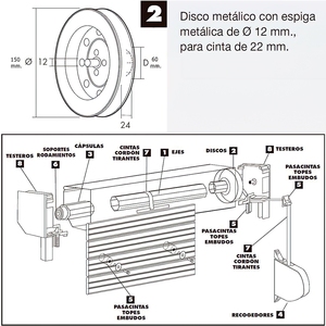 Disco in Metallo con Punte, Metal Spike 150x60, Nastro da 22 mm - Product Image 5