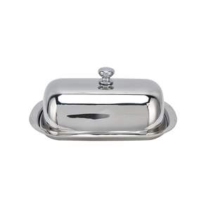 High Visibility Food-Grade Stainless Steel Butter Box and Cheese Storage <b>Container</b> Bread Pastry Plate for Kitchen Use - Product Image 1
