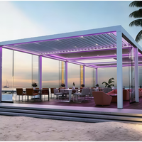 Pergola Bioclimatique Extérieure Motorisée en Aluminium avec Stores, Fabricants de Pergolas, Auvents, Gazebos, Pergola Extérieure en Aluminium à Lames Électriques