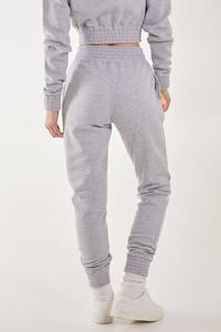 กางเกงวอร์มผ้าฝ้ายยั่งยืนสำหรับผู้หญิง สไตล์ฮิปฮอป สตรีทแวร์ ซับในขนแกะ เอวยางยืดปานกลาง ทรงขาบาน สำหรับฤดูใบไม้ร่วงและฤดูหนาว - Product Image 4