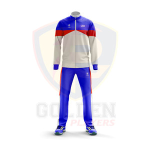 Chándal de color azul/gris de marca propia de Golden Players para hombre 100% chándal de diseño de logotipo personalizado de alta calidad - Product Image 3