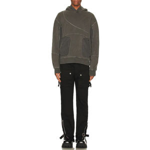 เสื้อฮู้ดลายสก็อตผู้ชาย แขนยาว ทรงหลวม มีกระเป๋า เสื้อฮู้ดลำลองมีสไตล์ เสื้อฮู้ดลายตาราง เสื้อฮู้ดผู้ชายแบบดิสเทรส - Product Image 5