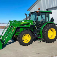 Tracteur John Deere d'occasion de qualité, modèle 5100M 4x4 avec chargeur frontal, cabine, chargeur frontal et godet
