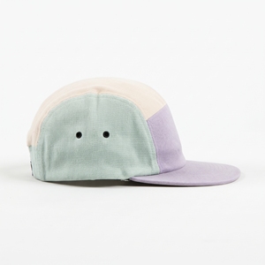 Casquette 5 panneaux en toile de coton, blocs de couleurs pastel, vente en gros, logo personnalisé, haute qualité, OEM ODM, faible MOQ, unisexe, décontractée, réglable, style Dad Hat - Product Image 2