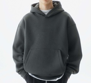 Sweat-shirt à capuche surdimensionné personnalisé pour homme, 100% coton, 500 GSM, de haute qualité, lourd, avec broderie personnalisée, pour l'hiver - Product Image 1