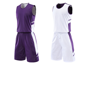Maillot de basket-ball réversible unisexe 100% polyester, personnalisable, respirant, antibactérien, séchage rapide, ensemble uniforme d'entraînement, taille plus - Product Image 1