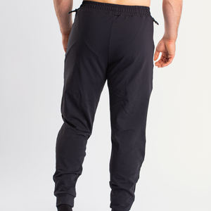Pantalones deportivos negros para hombre, corte ajustado, pantalones atléticos de mezcla de algodón suave, ropa de gimnasio, pantalones de entrenamiento casuales, diseño de cintura elástica - Product Image 6