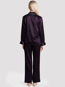 Hot Selling Stylish Women's Winter Long Sleeve <b>Elastic</b> Waist Super Soft Breathable Sleepwear Set Knee Length Front Logo Casual - Product Image 4