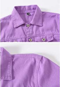 Venta al por mayor Vintage Chaqueta de mezclilla de hombre Color sólido Casual Algodón Lona Jean Chaqueta Transpirable Botón Estilo Chaqueta de mezclilla - Product Image 3