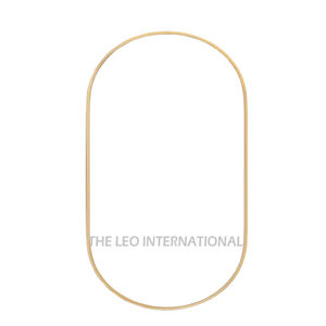 Espejo de Pared Ovalado con Marco de Metal Dorado, Espejo de Pared de Diseño Moderno con Marco de Hierro de Primera Calidad - Product Image 1