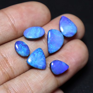 Natural Australian Opal Doublet Cabochon Multi <b>Fire</b> Loose Gemstone 8x6mm to 12x8mm 15 Carat Lot Jewelry Making - Product Image 4