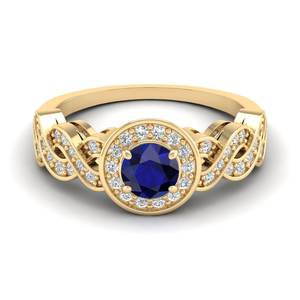 Anillo Halo con Combinación de Moissanita y Zafiro Azul al por Mayor de REYES, Plata de Ley 925 Sólida, Joyería de Diseño Exclusivo - Product Image 6