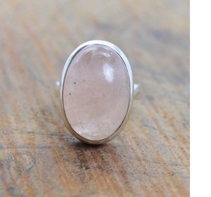 Anillo de morganita Rosa Plata de Ley 925 Piedra preciosa natural Joyería elegante hecha a mano para mujer - Product Image 1
