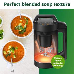 Philips Viva Collection SoupMaker, 1.2 L, fait 2-4 portions, 6 programmes prédéfinis, noir et acier inoxydable (HR2204/70) - Product Image 4