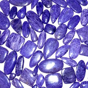 พลอย Charoite สีม่วงธรรมชาติ Cabochon Lot Charoite พลอยแฮนด์เมด ขนาดฟรี Cabochon Lot พลอย Charoite คุณภาพดีที่สุด - Product Image 6