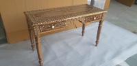 Table console de luxe en incrustation d'os meubles anciens en bois faits à la main pour bureau de salon d'entrée d'Inde
