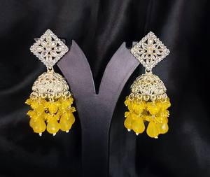 Último diseñador indio al por mayor joyería de jhumka Kundan pendientes nuevas colecciones para mujer elegante colección de pendientes 2024 - Product Image 6
