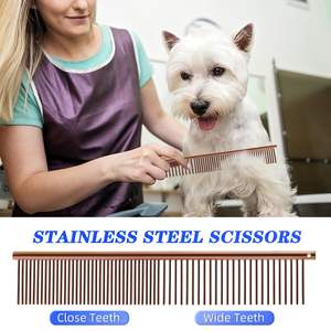 Ciseaux de toilettage pour animaux de compagnie, outils de toilettage pour chiens, ciseaux de toilettage pour chiens en acier inoxydable, ciseaux à épiler, peigne pour animaux de compagnie en acier inoxydable - Product Image 5