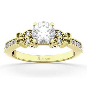 Bague de fiançailles en or jaune 18 carats avec diamant papillon, sertie d'un diamant de 0,20 carat - Product Image 1