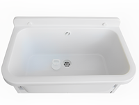 Lavabo rectangulaire moderne en PP de marque italienne célèbre, avec armoire de salle de bain en PVC, double porte et égouttoir résistant à l'eau