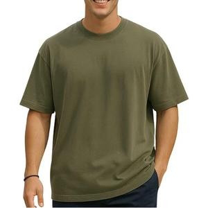 Coupe régulière vierge couleur unie Baggy Style Hip Hop Joggers vêtements de sport T-shirts décontractés pour hommes vêtements d'extérieur respirants Streetwear - Product Image 1