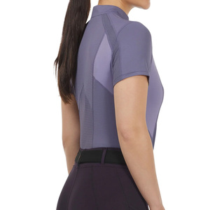 Chemise de spectacle équestre professionnelle durable pour femmes à manches courtes, confortable et extensible, haut de compétition d'équitation - Product Image 2