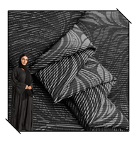 2025 Offre Spéciale Polyester Coton Musulman Abaya Noir Fil Teint Tissu