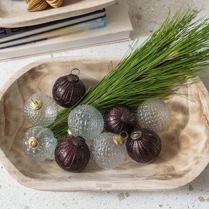 Cuenco de madera tallada a mano natural con asas Bandeja de madera de forma clásica para servir velas - Product Image 2