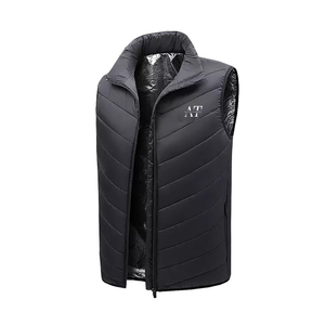 เสื้อกั๊กขนเป็ดแบบลำลองสำหรับผู้ชายเสื้อกั๊กกันหนาวระบายอากาศได้ดีราคาโรงงานตกแต่งด้วยกระดุม - Product Image 5