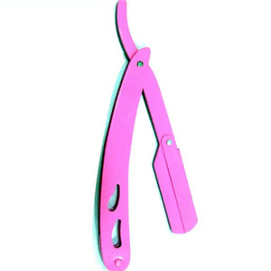 Maquinilla de afeitar de color rosa para mujer, maquinilla de afeitar elegante con estampado personalizado, hoja extraíble de acero, maquinilla de afeitar recta de seguridad para hombres y mujeres - Product Image 5