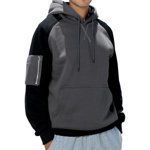 Mejor hecho a medida de alta calidad 100% algodón suéter de invierno Color liso de gran tamaño bolsillo Regular Fit hombres sudaderas con capucha para la venta - Product Image 6