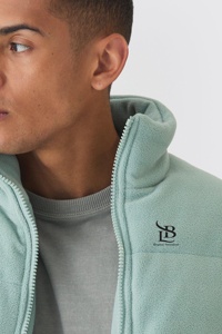 Nouvelle arrivée, veste matelassée à col cheminée en polaire, couleur sauge, coupe-vent, chaude, pour l'hiver, de haute qualité, pour homme, avec poches - Product Image 4