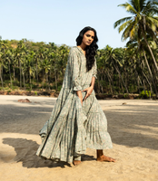 Robes à volants multi-niveaux en tissu de rayonne à imprimé floral pour femmes, robes à manches longues pour femmes, créateur de mode