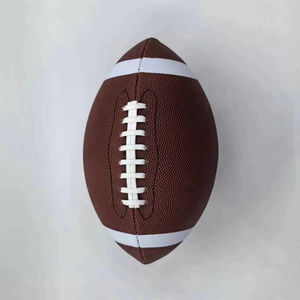 Bolsa de malla cosida a máquina de cuero compuesto de PU de Rugby personalizada con estampado personalizado de fútbol americano de tamaño oficial 9 de alta calidad - Product Image 1