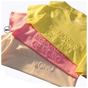 Chất Lượng Cao 100% Cotton Unisex T Áo Sơ Mi Nam Của Trống O-Cổ Tùy Chỉnh 3D Dập Nổi T-Shirts Của Nam Giới Trống Áo Sơ Mi Tùy Chỉnh 3D EMB - Product Image 5