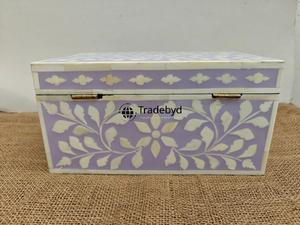 Caja de incrustaciones de hueso y fregona de lujo para almacenamiento de joyas organizador Premium hecho a mano con decoración elegante atractivo Tradebyd - Product Image 5