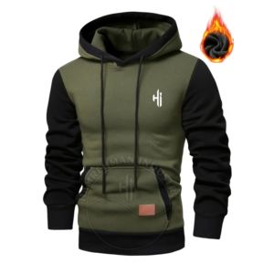 Sweat à capuche confortable en molleton de coton/polyester 330g pour homme, qualité professionnelle, avec logo personnalisé, en tissu éponge français, coupe oversize, poche hiver, vente en gros - Product Image 4