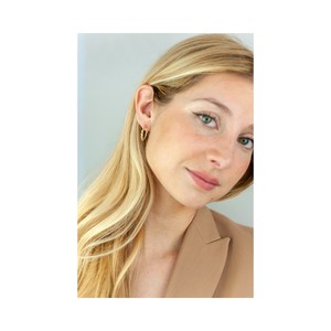 Pendientes de Aro Trenzados de Alta Calidad al por Mayor, Amarillos de 10 mm, Chapados en Oro de 18K, Joyería de Plata de Ley 925 - Product Image 3