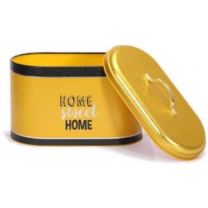 Home Sweet Home Boîte à pain en métal doré de 9,8 L avec poignée 178x338x200mm Stockage et récipient pour aliments - Product Image 4