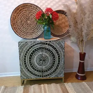 Meilleure vente, armoire d'incrustation de vadrouille à Design Floral élégant, meubles de buffet d'incrustation de vadrouille faits à la main pour salon ou chambre à coucher - Product Image 4