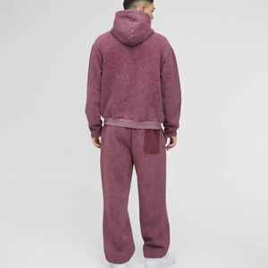 Nuevo último logotipo personalizado impreso hombres chándal conjunto precio de venta al por mayor ropa de calle lavado ácido desestresado chándal transpirable - Product Image 2