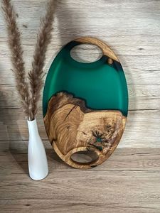 ถาดไม้ทำจากเรซินอีพ็อกซี่เชิงศิลปะแผ่นไม้ที่ใส่ของทำด้วยมือทนทานทันสมัยพร้อมเสิร์ฟชาและโต๊ะรับประทานอาหาร - Product Image 2