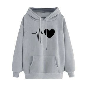 Sudaderas con capucha con diseño de corazón para mujer, jersey de tamaño EE. UU. Reino Unido para mujer, de gran tamaño y sudadera Sudadera con capucha, logotipo personalizado - Product Image 3